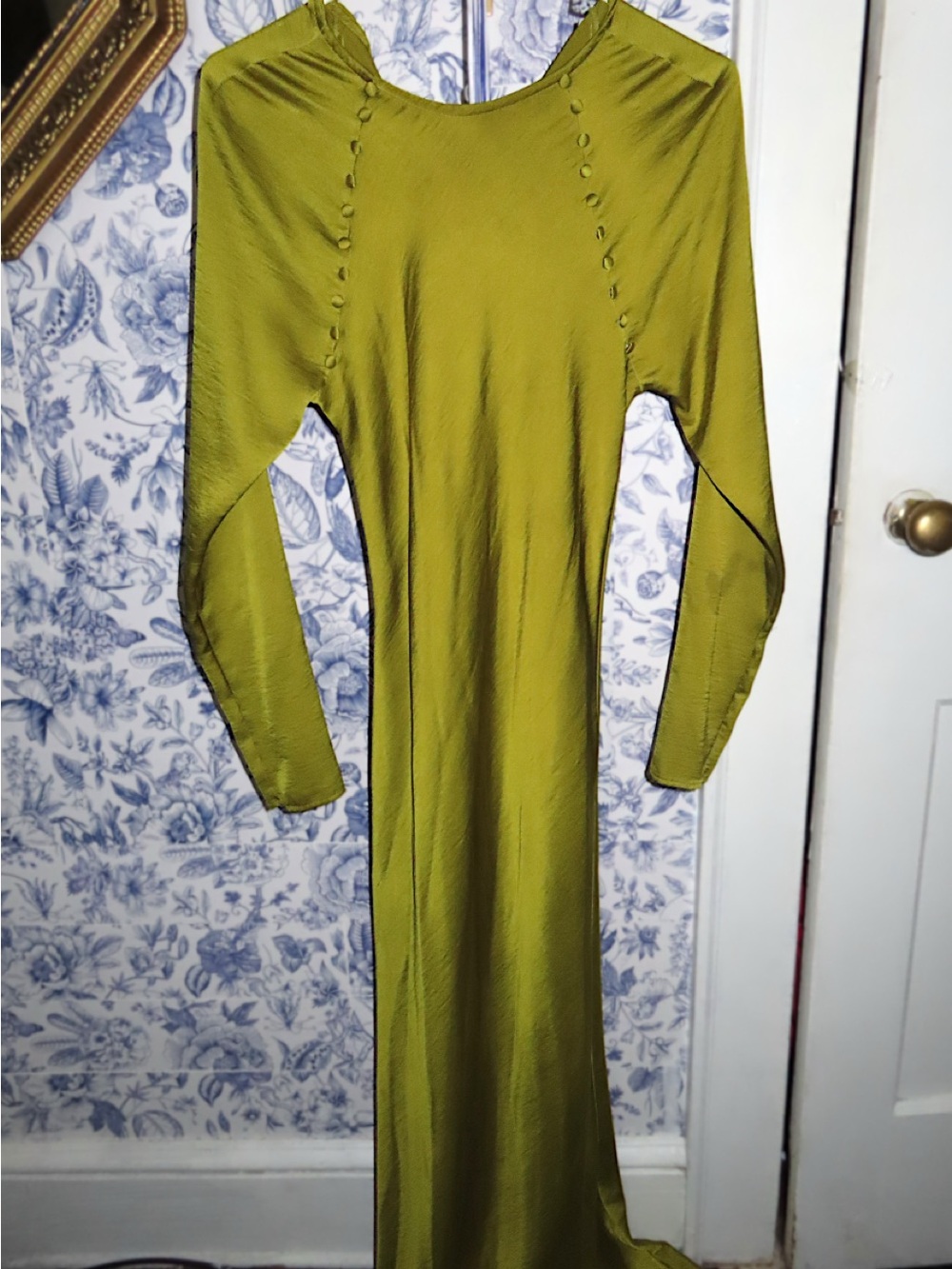 ASOS Olive Green Long Sleeve Maxi Dress